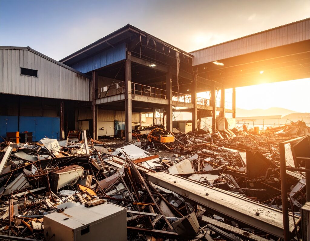 解体中の工場