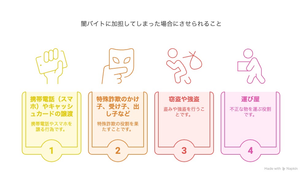 闇バイトに加担してしまった場合にさせられること