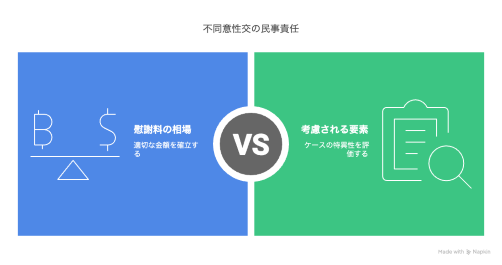 不同意性交の民事責任