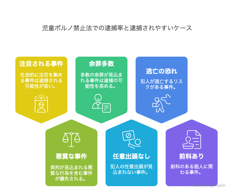 児童ポルノ禁止法での逮捕率と逮捕されやすいケース