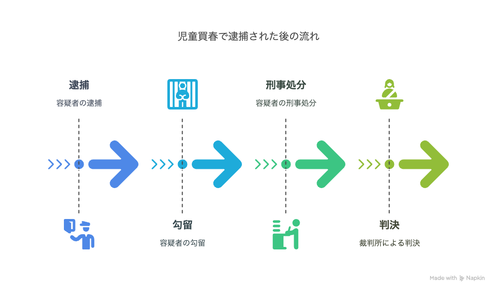 児童買春で逮捕された後の流れ