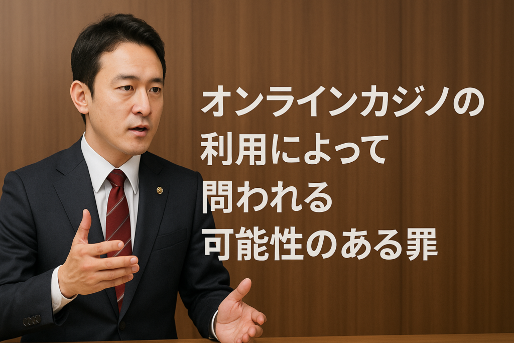 オンラインカジノの利用によって問われる可能性のある罪