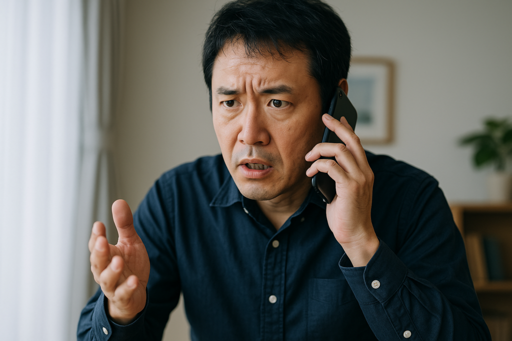 警察に連絡をしている様子