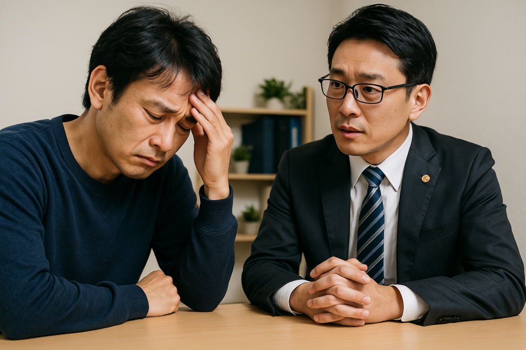 弁護士に相談している様子