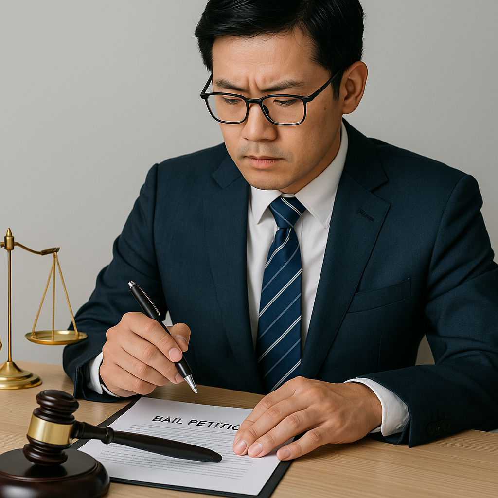 弁護士が保釈請求をしている様子