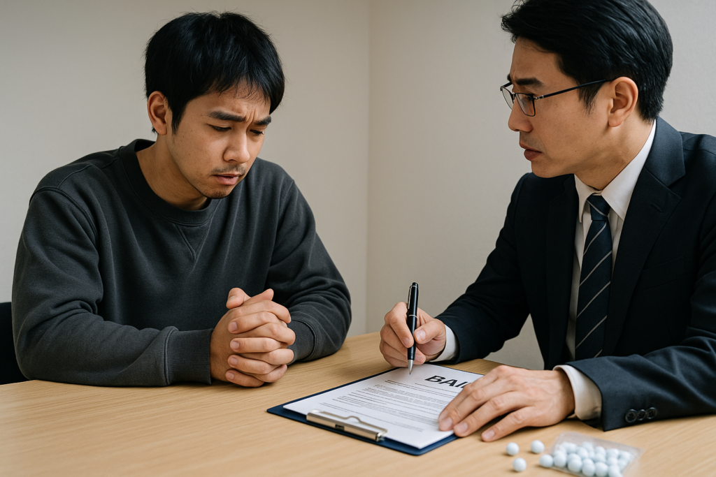 弁護士に相談している男性