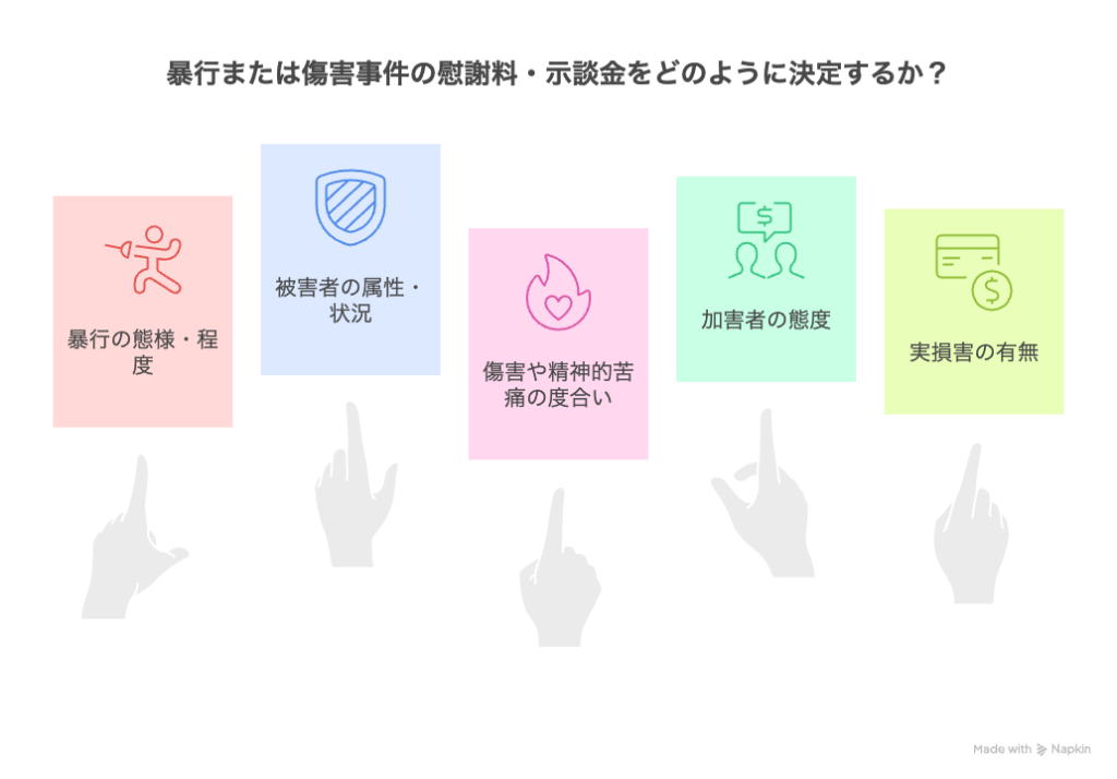 暴行罪や傷害罪の慰謝料・示談金の決め方の基準