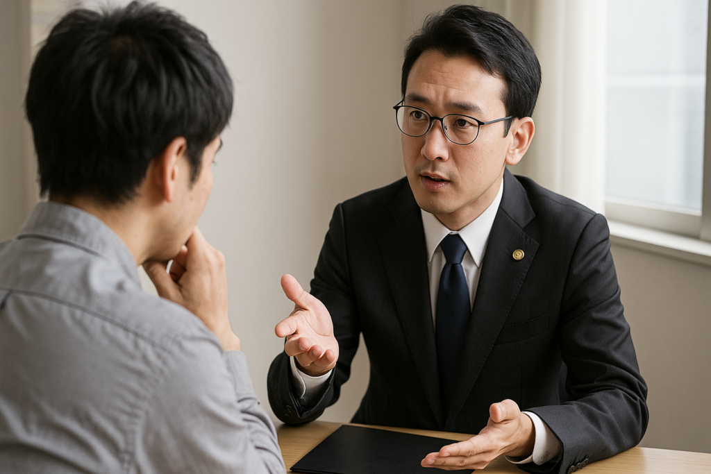 弁護士に相談している人の様子