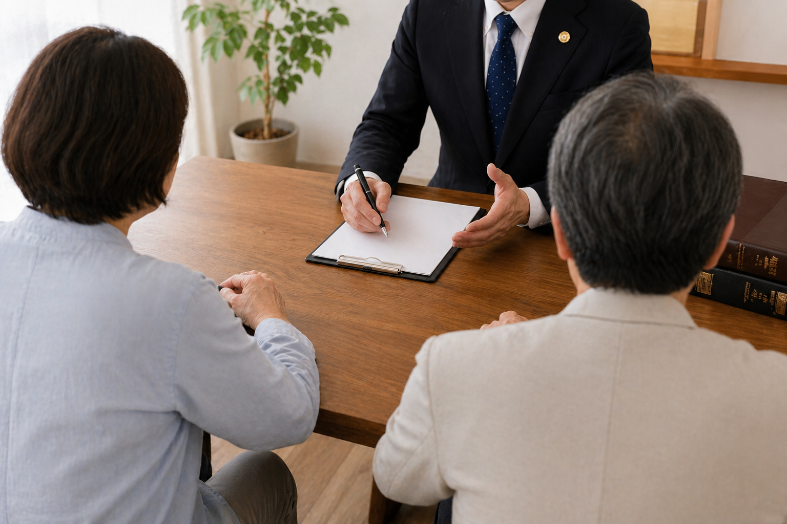 弁護士に相談している様子