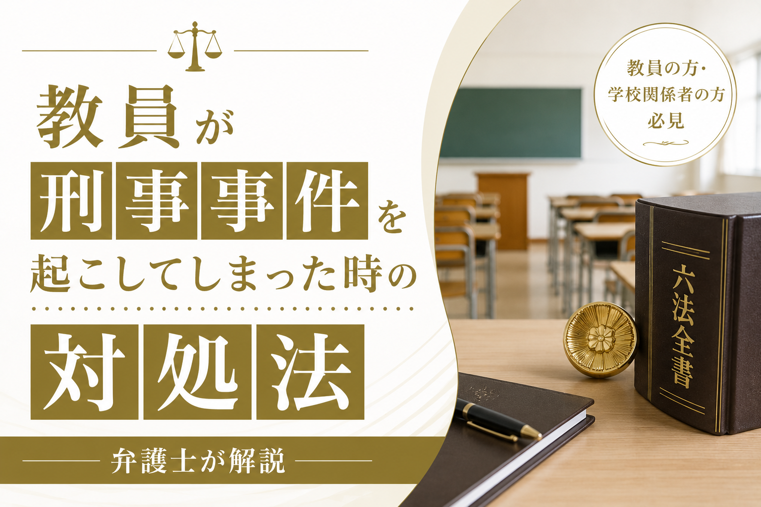 教員が刑事事件を起こしてしまった時の対処法を弁護士が解説